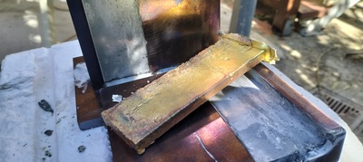 The casting released from the mould: rough, imperfect, and ready for cleanup or further processing